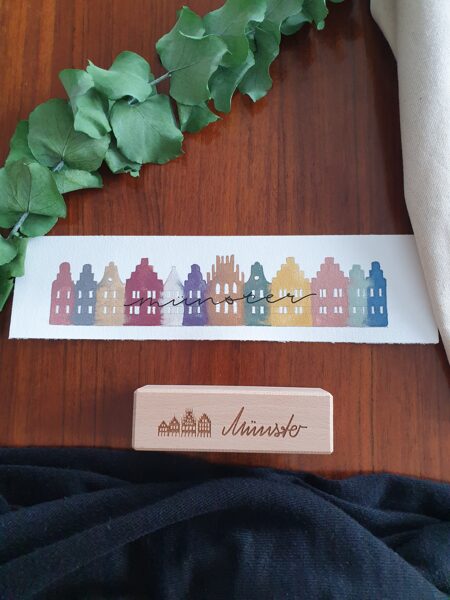 Münster Giebelhäuser Glitzer 10x25 cm