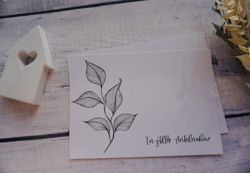 Trauerkarte große Blätter